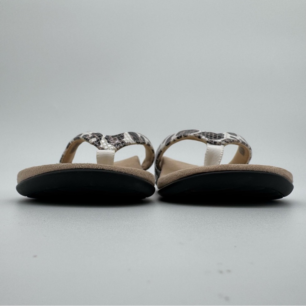 Vionic Dillon White Snake Leather Toe Post Thong … - image 2